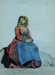 Procidalı Kadın, oturmuş