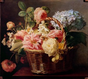 Sepet içinde çiçek buketleri Resim Antoine Berjon (1754-1843) 19. yüzyıl Özel koleksiyon