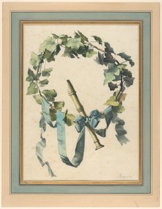 Çizim, Flüt, Sarmaşık ve Mavi Kurdeleli Kupa, 1780-90