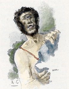 Odyssee d'Homere: “” The Cyclops Polypheme”” (Polyphemus, the Cyclops) Yunan şair Homere'nin “Odyssee” için Antoine Calbet (1860-1944) çizimi (Homer tarafından Odyssey) 1897 Özel koleksiyon