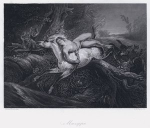 Mazeppa (gravür) by Antoine Charles Horace Vernet