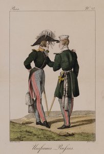 Rus Üniformaları (el renkli gravür) by Antoine Charles Horace Vernet