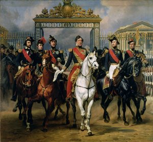 Fransa Kralı Louis-Philippe (1773-1850) ve oğulları Versay Şatosu