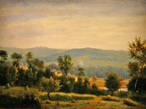 Sabah manzarası (panelde yağ)