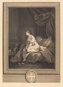 Bana bu kadar sadık olsaydı by Antoine Francois Dennel after Jean Honoré Fragonard