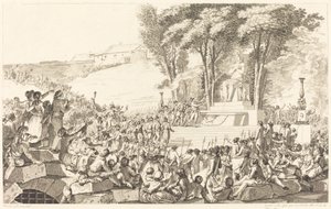 Bastille enkazı üzerindeki Yenilenme Çeşmesi, 10 Nisan 1793 by Antoine Jean Duclos after Charles Monnet