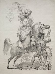 Atlı Yardım Sinyali Veren Bir Memluk Şefi, 1817. by Antoine Jean Gros