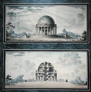 House for a House for a Cosmopolite, 1783 (kağıt üzerinde wc) (detay) (ayrıca bkz. 195241-195242, 196725-196726) by Antoine Laurent Thomas Vaudoyer
