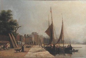 Erken Sabah Quayside, Le Havre, 1853 dolayları (tuval üzerine yağlı boya)