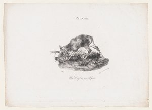 Bir Geyik ve Bir Vaşak, 1834. by Antoine Louis Barye