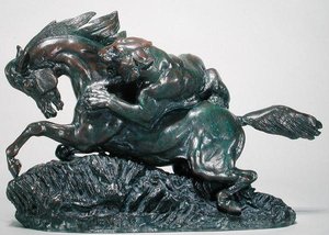 Kaplanın Şaşırdığı At (bronz) by Antoine Louis Barye
