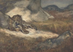 Leopar Yatarken, 1810-75. by Antoine Louis Barye