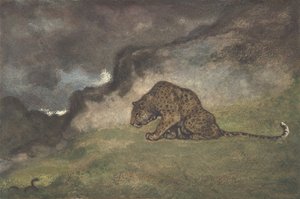 Leopar Yılanı İzler, 1810-75. by Antoine Louis Barye
