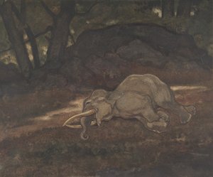 Uyuyan Fil, 1810-75. by Antoine Louis Barye