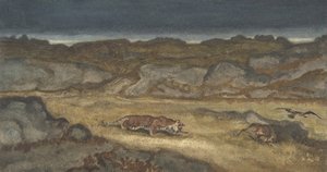 Kaplan Stalking Avı, . by Antoine Louis Barye