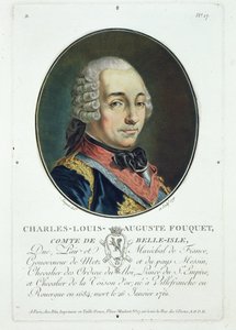 Charles-Louis-Auguste Fouquet (1684-1761), 'Büyük adamların, şanlı kadınların ve Fransa'nın unutulmaz konularının portreleri'nden, 1787-92'de yayınlandı by Antoine Louis Francois Sergent Marceau