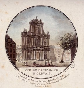 Mimar Jacques Desbrosses, Paris tarafından çizimlere göre inşa edilen Saint Gervais portalının görünümü. Çavuş tarafından Paris