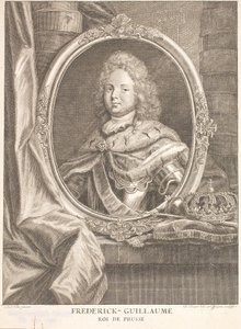 Friedrich Wilhelm I, Prusya Kralı ve Friedrich Wilhelm II Seçmen ve Brandenburg Uçbeyi olarak by Antoine Pesne