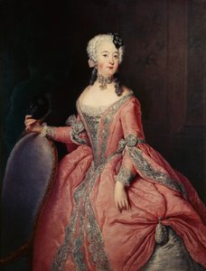 Luise Ulrike Prusya Prensesi (1720-1782) elinde maske ile portresi