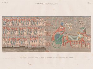 Mısır açıklaması: Teb. Medinet-Abou, Cilt. II, Pl. 12 by Antoine Phelippeaux