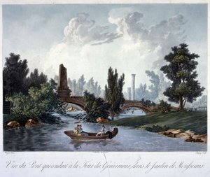 Chapuy (aquatint) tarafından oyulmuş Parc Monceau