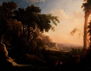 Arcadian Manzarasında Pan ve Syrinx by Antoine Pierre the Younger Patel