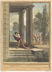 İki Papağan, Kral ve Oğlu by Antoine Radigues after Jean Baptiste Oudry