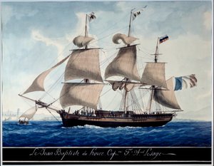 Jean - Baptiste du Havre, Marsilya limanında Antoine Roux (1765-1835) tarafından Suluboya 1815 Marsilya, Deniz Müzesi