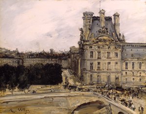 Louvre'un Bir Köşesi by Antoine Vollon