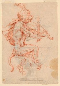 Keman Çalan Maymun by Antoine Watteau