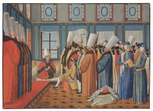 Louis XV'in elçisi Kont de Vergennes'in, Sadrazam Reis Efendi'ye Osmanlı Padişahı III. by Antoine de Favray