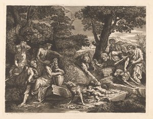 Çobanlar tarafından bulunan Romulus ve Remus by Antoinette Bouzonnet