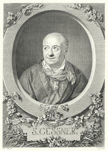 Salomon Gessner, İsviçreli ressam ve şair (gravür) by Anton (after) Graff
