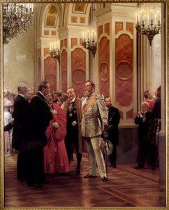 Prusyalı Kronprinz William (1882-1951) kort balosunda (tuval üzerine yağlı boya) by Anton Alexander von Werner