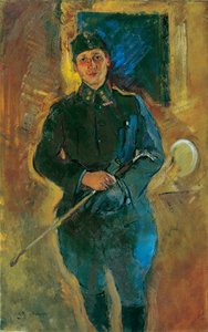 Süvari teğmen olarak Otto von Aichelburg-Zossenegg by Anton Kolig