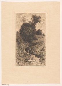 Batık bir yolda kadın by Anton L. Koster (signed by artist)