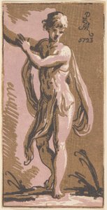 Ayakta Sağını İşaret Eden Bir Genç by Anton Maria Zanetti I, after Parmigianino