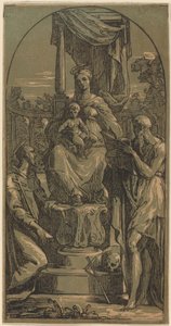 Madonna ve Çocuk Enthroned, Aziz Jerome ve Aziz Francis by Anton Maria Zanetti I, after Parmigianino