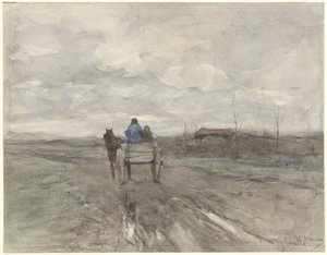 Köy yolunda çiftlik arabası by Anton Mauve