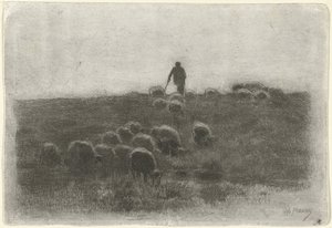 Koyun sürüsü ile çoban by Anton Mauve