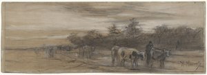 İnekler geceleri by Anton Mauve