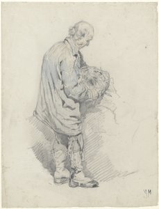 Bir demet saman ile arabacı by Anton Mauve
