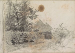 Bir kır evine giden çit boyunca yol by Anton Mauve