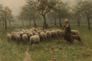 Koyun Sürüsü ile Çoban by Anton Mauve