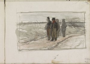 Bir yolda dört adam by Anton Mauve