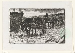 Sahildeki arabalar by Anton Mauve