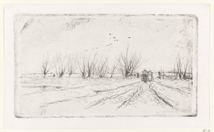 Sütçü kızlarla kış manzarası by Anton Mauve