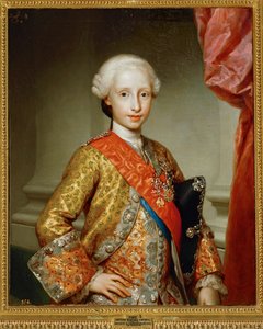 Bebek Antonio Pascual de Bourbon ... (tuval üzerine resim) by Anton Raphael Mengs