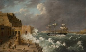 Liman Sahnesi, Malta (karttaki yağ) by Anton Schranz