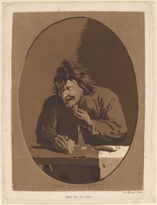 Köylü Yiyen by Anton Spreng after Adriaen Brouwer; published by Joseph Eder
